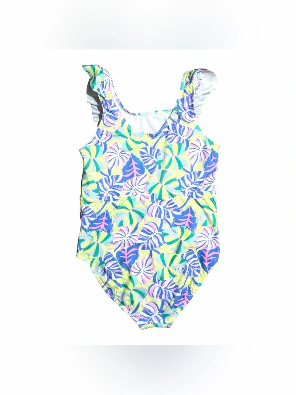 Kids Ruffled One-Piece wonder Nation swimsuit - Pastel Floral Print